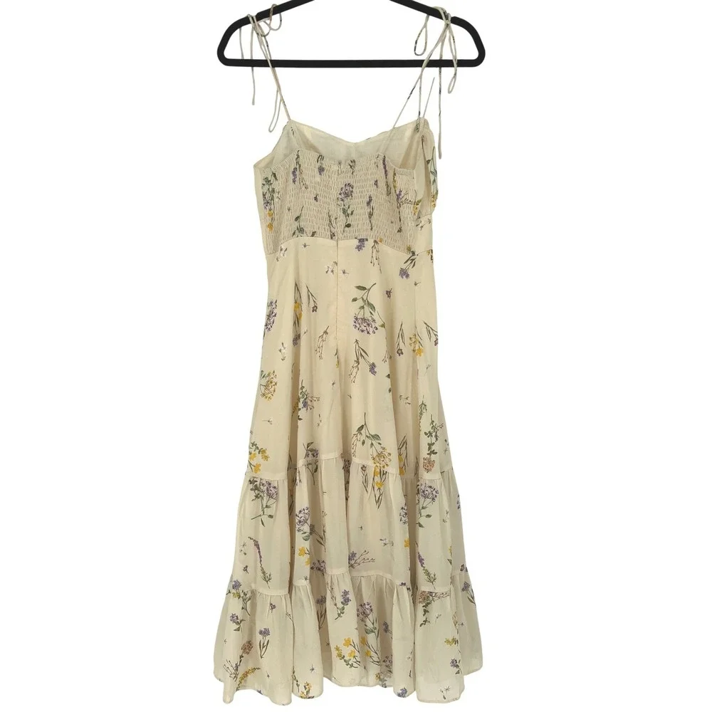 Showpo Wild Flowers Tie-Strap Cami Midi Dress Size 4 Floral Y2K Garden Wedding‎